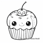 Simple Kawaii Cupcake Coloring Pages 4