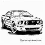 Simple Kid’s Ford Mustang Coloring Pages 1
