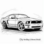 Simple Kid’s Ford Mustang Coloring Pages 2