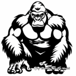 Simple King Kong Silhouette Coloring Pages for Children 4