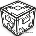 Simple Minecraft Block Logo Coloring Pages for Children 1