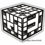 Simple Minecraft Block Logo Coloring Pages for Children 2