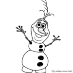 Simple Olaf Coloring Pages for Beginners 1