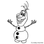 Simple Olaf Coloring Pages for Beginners 2