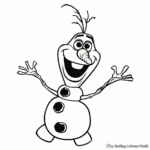 Simple Olaf Coloring Pages for Beginners 3
