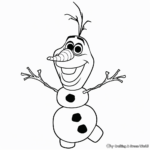 Simple Olaf Coloring Pages for Beginners 4