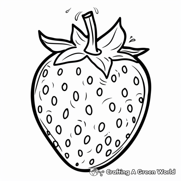 Simple Red Strawberry Coloring Pages for Children 1