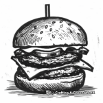 Simple Slider Burger Coloring Pages for Children 3