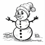 Simple Snowman Coloring Pages for Children 2