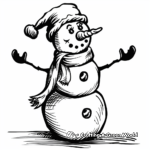 Simple Snowman Coloring Pages for Children 4