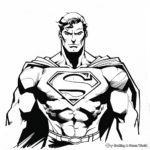 Simple Superman Outline Coloring Pages for Kids 3