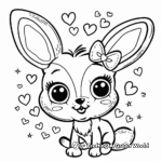 Simple Valentine's Day Themed Animal Coloring Pages 1