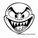 Simple Vampire Fangs Coloring Pages for Children 1