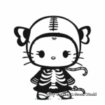 Skeleton Costume Hello Kitty Coloring Pages 1
