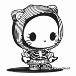 Skeleton Costume Hello Kitty Coloring Pages 4