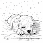 Sleeping Beagle Puppy With Christmas Eve Coloring Pages 1