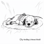 Sleeping Beagle Puppy With Christmas Eve Coloring Pages 4