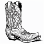 Snake Skin Cowboy Boot Coloring Pages 1
