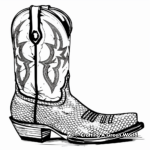 Snake Skin Cowboy Boot Coloring Pages 2