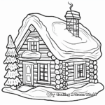 Snow-Covered Log Cabin Coloring Pages 4