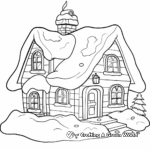 Snow-Covered Winter Cottage Coloring Pages 3