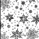 Snowflake-Filled Frozen Christmas Coloring Pages 1