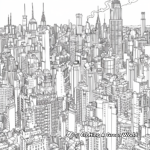 Sophisticated Cityscape Detailed Coloring Pages 1