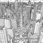 Sophisticated Cityscape Detailed Coloring Pages 2