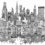 Sophisticated Cityscape Detailed Coloring Pages 4