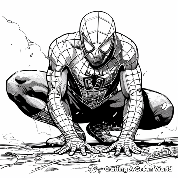 Sophisticated Spiderman Coloring Pages for Adults 1