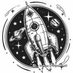 Spaceship in Galaxy Coloring Pages 1