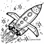 Spaceship in Galaxy Coloring Pages 2