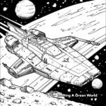 Spaceship in Galaxy Coloring Pages 4