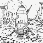 Spaceship on Mars Coloring Pages 2