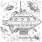 Spaceship with Aliens Coloring Pages 1