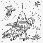 Spaceship with Aliens Coloring Pages 2