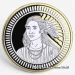 Sparkly Gold Sacagawea Dollar Coin Coloring Pages 4