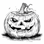Spooky Blank Pumpkin Coloring Pages 1