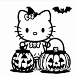 Spooky Halloween Hello Kitty Coloring Pages 4