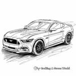 Sports Coupe: Ford Mustang Hardtop Coloring Pages 1
