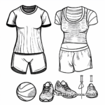 Sporty Athletic Outfit Coloring Pages 4