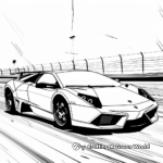Sporty Lamborghini Reventon: Race Scene Coloring Pages 1
