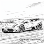 Sporty Lamborghini Reventon: Race Scene Coloring Pages 3