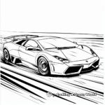 Sporty Lamborghini Reventon: Race Scene Coloring Pages 4