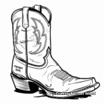 Square Toe Cowboy Boot Coloring Pages 1