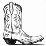 Square Toe Cowboy Boot Coloring Pages 3