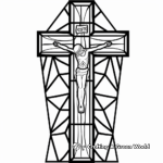 Stained Glass Style Easter Cross Coloring Pages 3