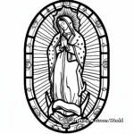 Stained Glass Style Virgen de Guadalupe Coloring Pages 1