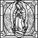 Stained Glass Style Virgen de Guadalupe Coloring Pages 3