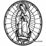 Stained Glass Style Virgen de Guadalupe Coloring Pages 4